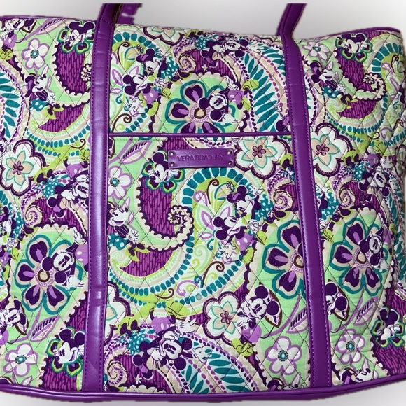 Vera Bradley Disney Mickey Tote Plums Up Large - Picture 8 of 11